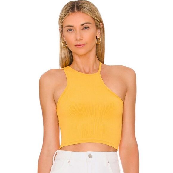 NWT All The Ways Valentina Asymmetrical Tank Top in Mustard - Picture 1 of 5